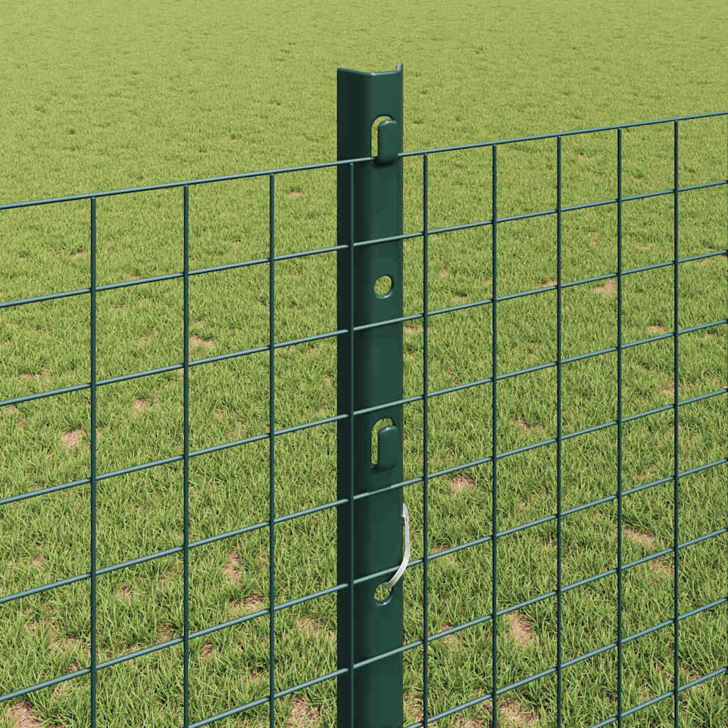 Svejsede trådhegn med stolper 10 x 1,2 m PVC-belagt stål Grøn
