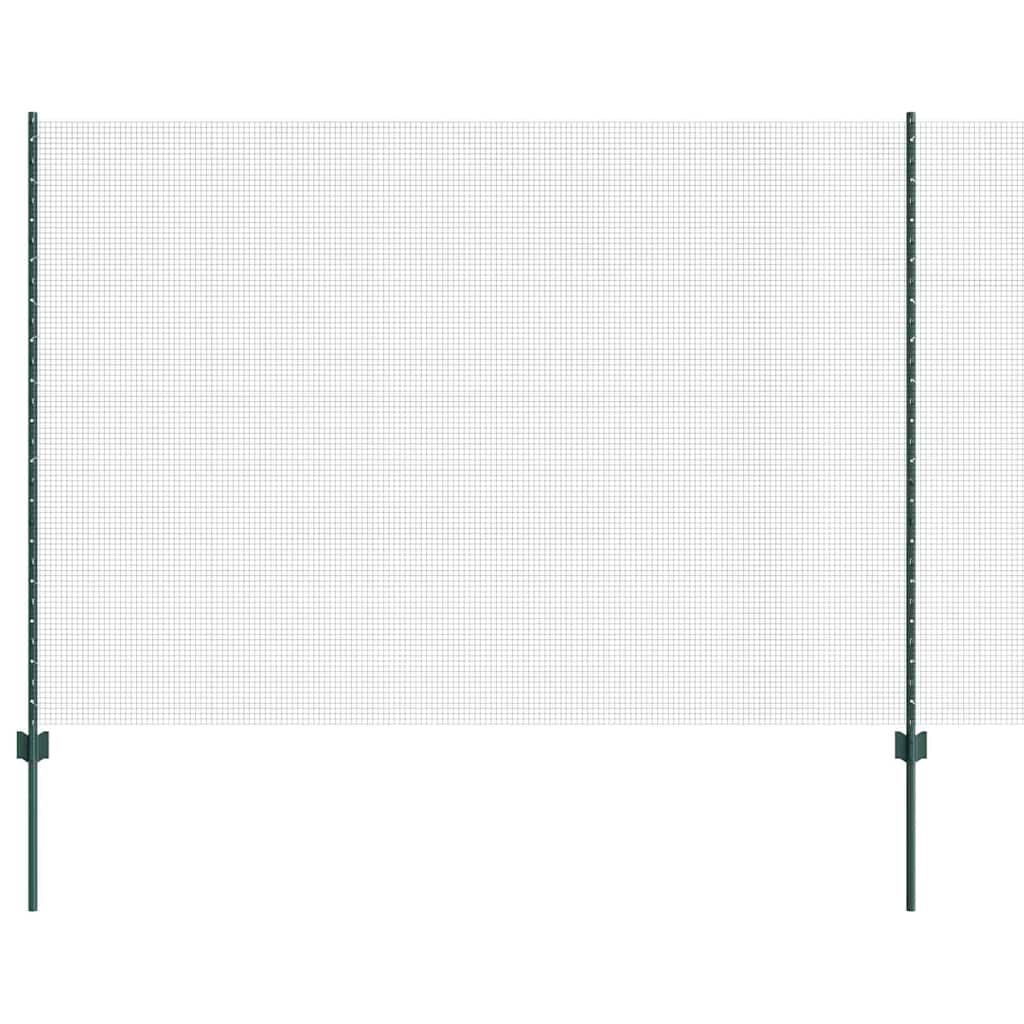 Svejsede trådhegn med stolper 10 x 1,6 m PVC-belagt stål Grøn
