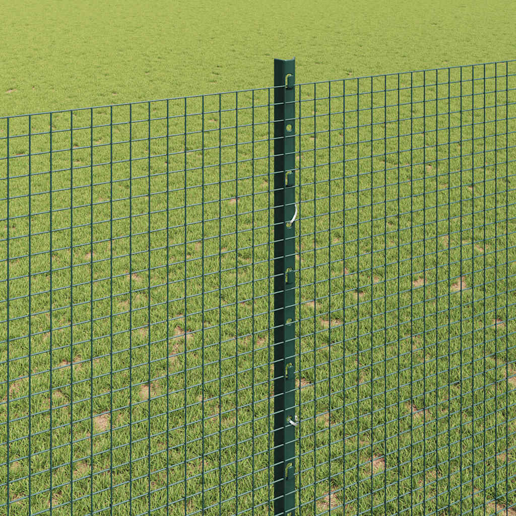 Svejsede trådhegn med stolper 10 x 1,6 m PVC-belagt stål Grøn