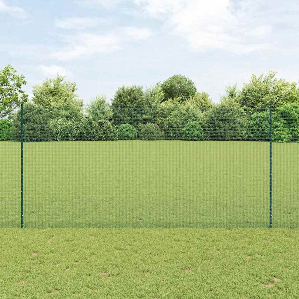 Svejsede trådhegn med stolper 10 x 1,6 m PVC-belagt stål Grøn