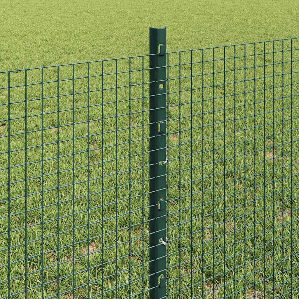 Svejsede trådhegn med stolper 25 x 0,6 m PVC-belagt stål Grøn