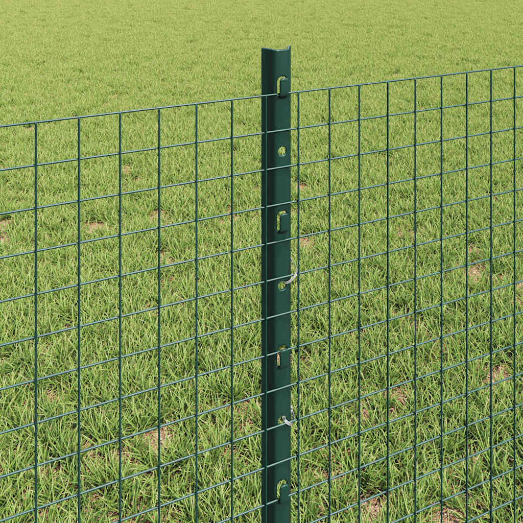 Svejsede trådhegn med stolper 25 x 0,6 m PVC-belagt stål Grøn