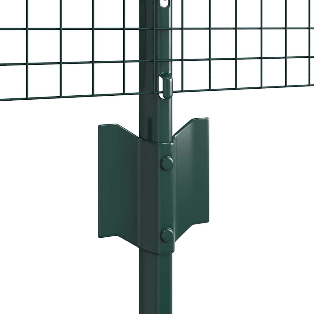 Svejsede trådhegn med stolper 25 x 0,8 m PVC-belagt stål Grøn