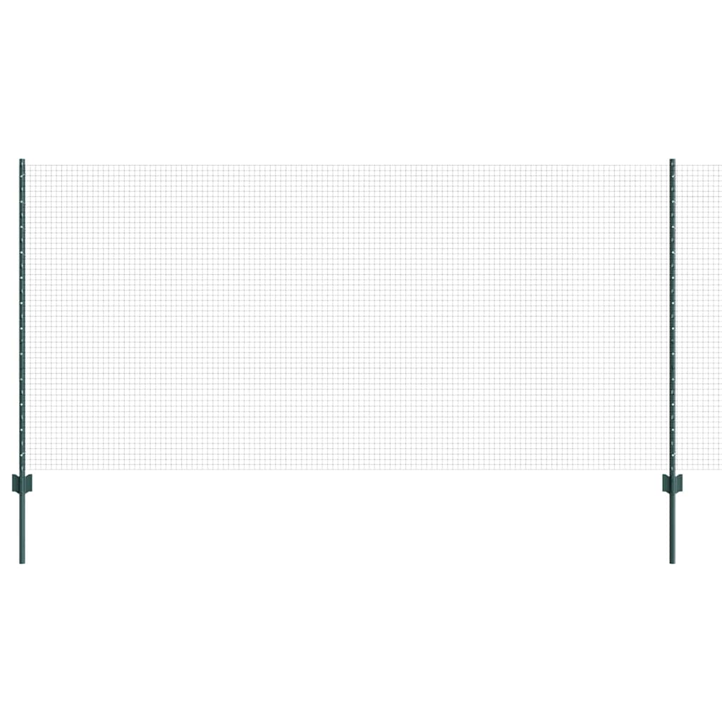 Svejsede trådhegn med stolper 25 x 1,2 m PVC-belagt stål Grøn