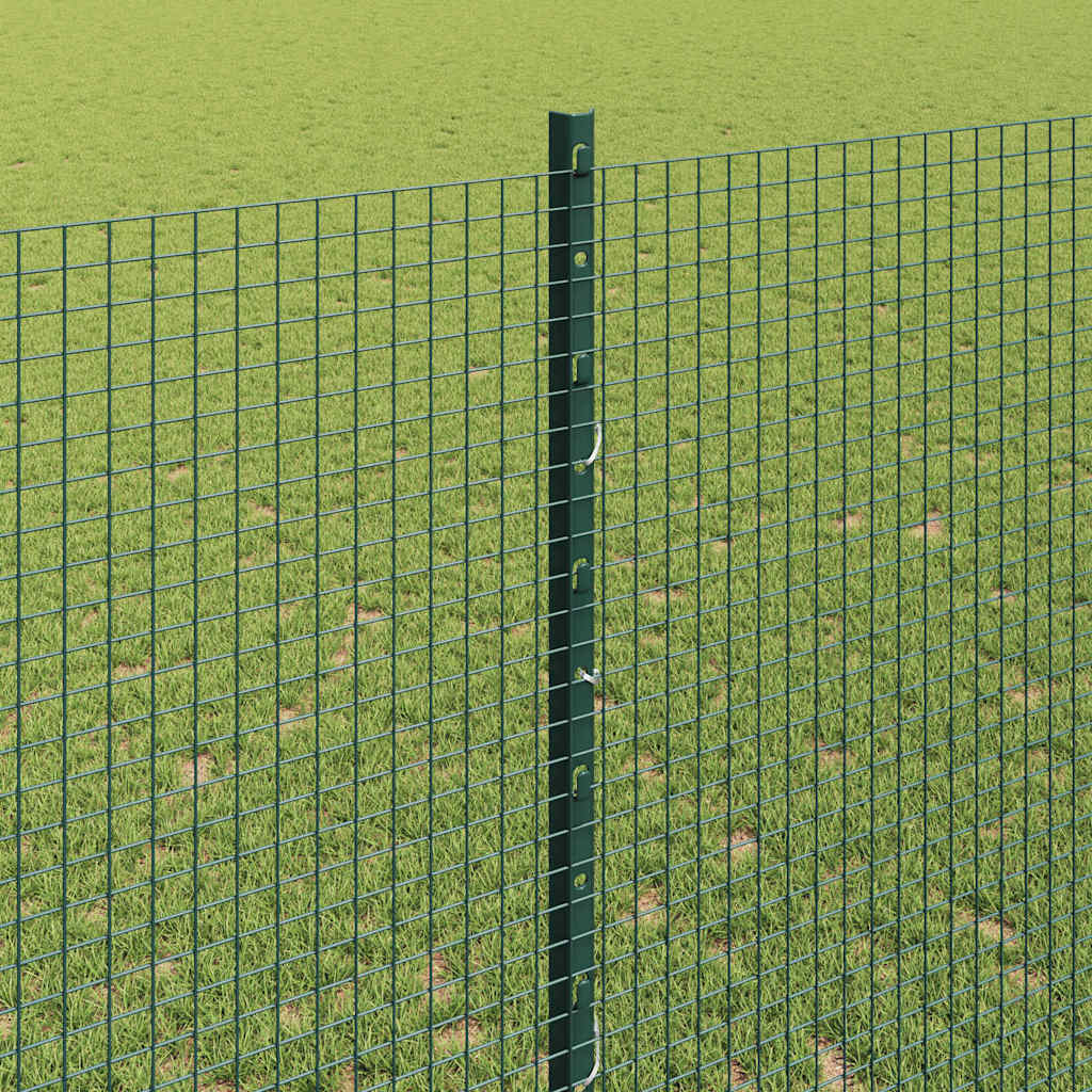 Svejsede trådhegn med stolper 25 x 1,4 m PVC-belagt stål Grøn