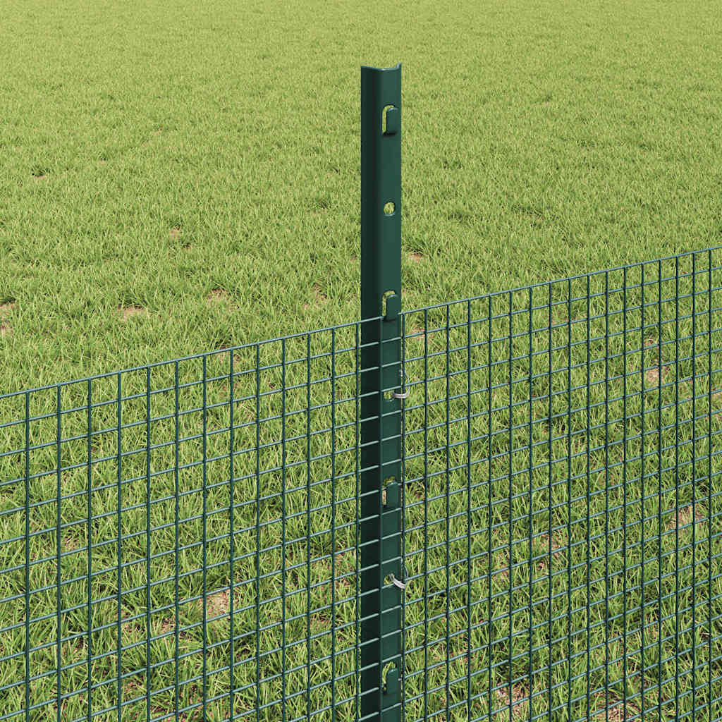 Svejsede trådhegn med stolper 50 x 0,5 m PVC-belagt stål Grøn