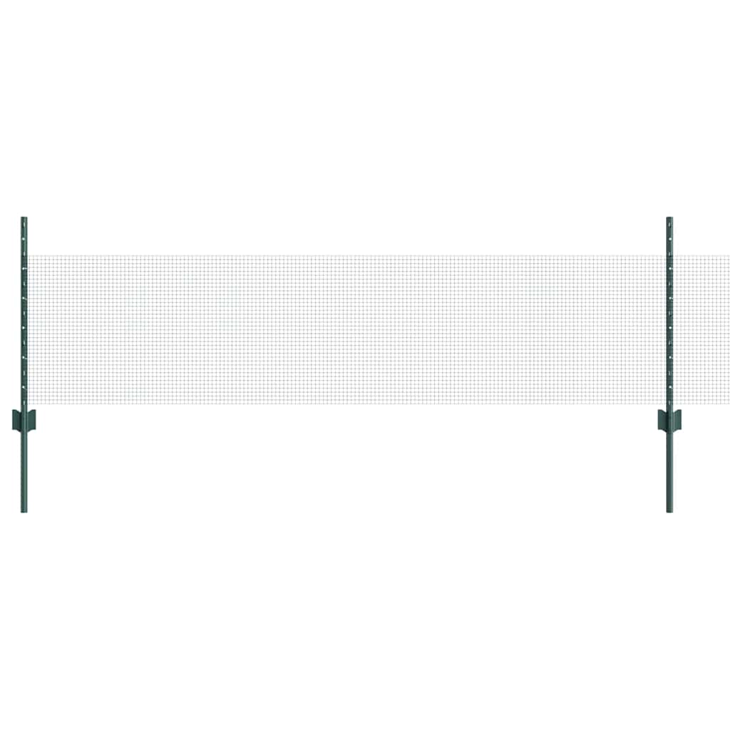 Svejsede trådhegn med stolper 50 x 0,5 m PVC-belagt stål Grøn
