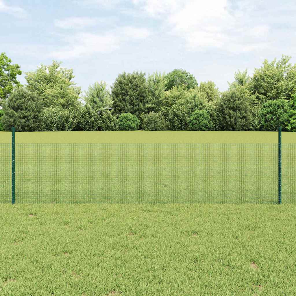 Svejsede trådhegn med stolper 50 x 0,5 m PVC-belagt stål Grøn