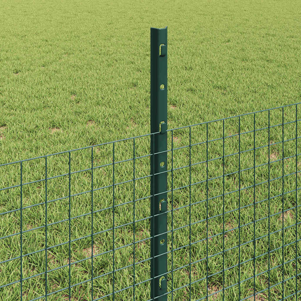 Svejsede trådhegn med stolper 50 x 0,5 m PVC-belagt stål Grøn