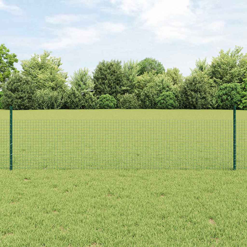 Svejsede trådhegn med stolper 50 x 0,5 m PVC-belagt stål Grøn