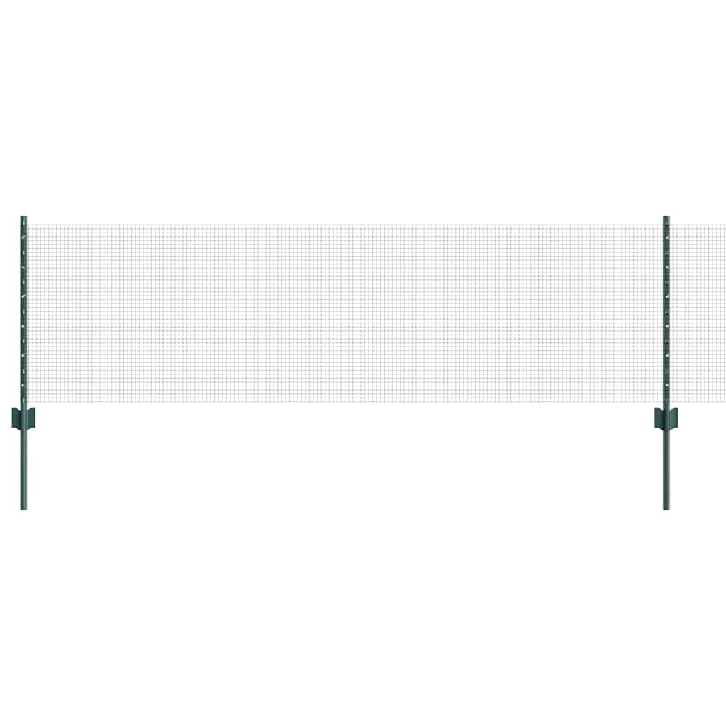 Svejsede trådhegn med stolper 50 x 0,6 m PVC-belagt stål Grøn