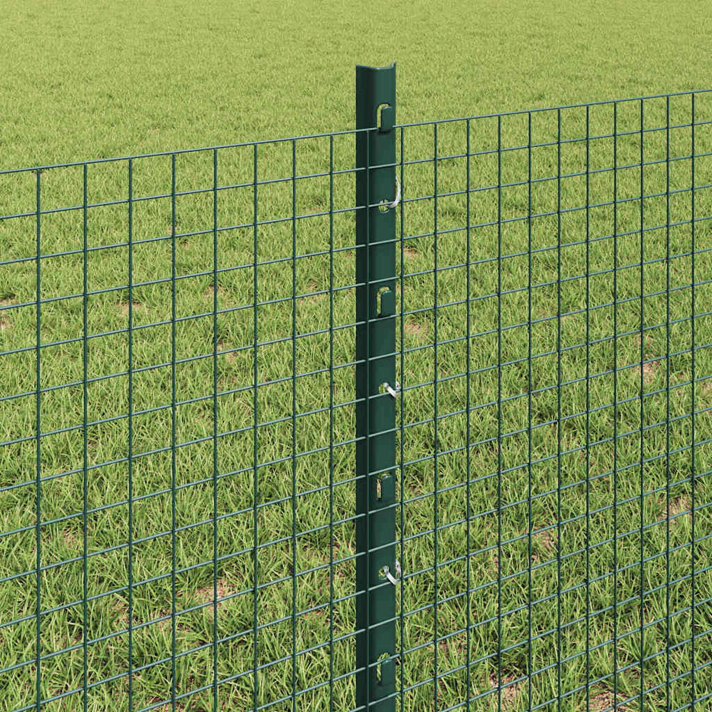Svejsede trådhegn med stolper 50 x 0,6 m PVC-belagt stål Grøn