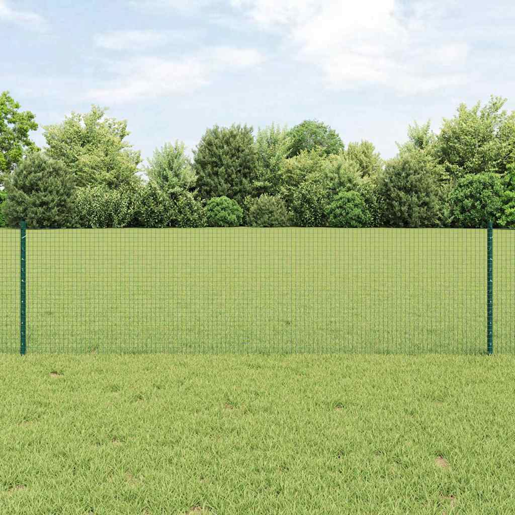 Svejsede trådhegn med stolper 50 x 0,6 m PVC-belagt stål Grøn