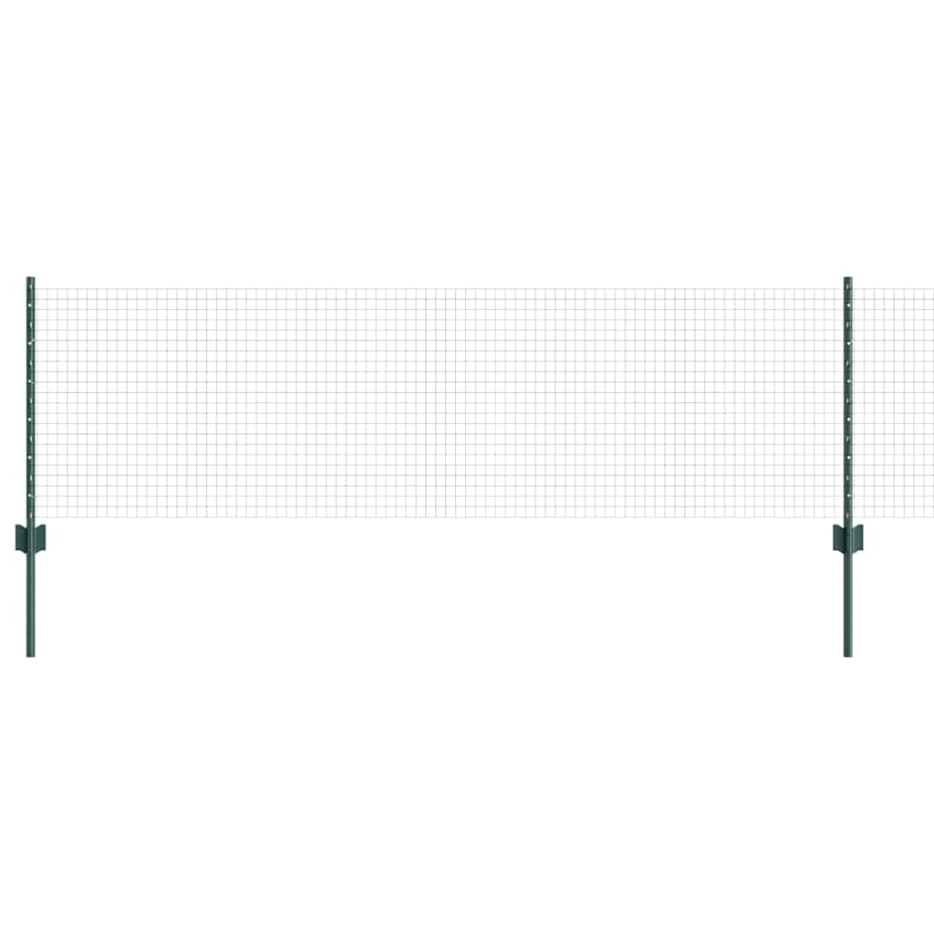 Svejsede trådhegn med stolper 50 x 0,6 m PVC-belagt stål Grøn