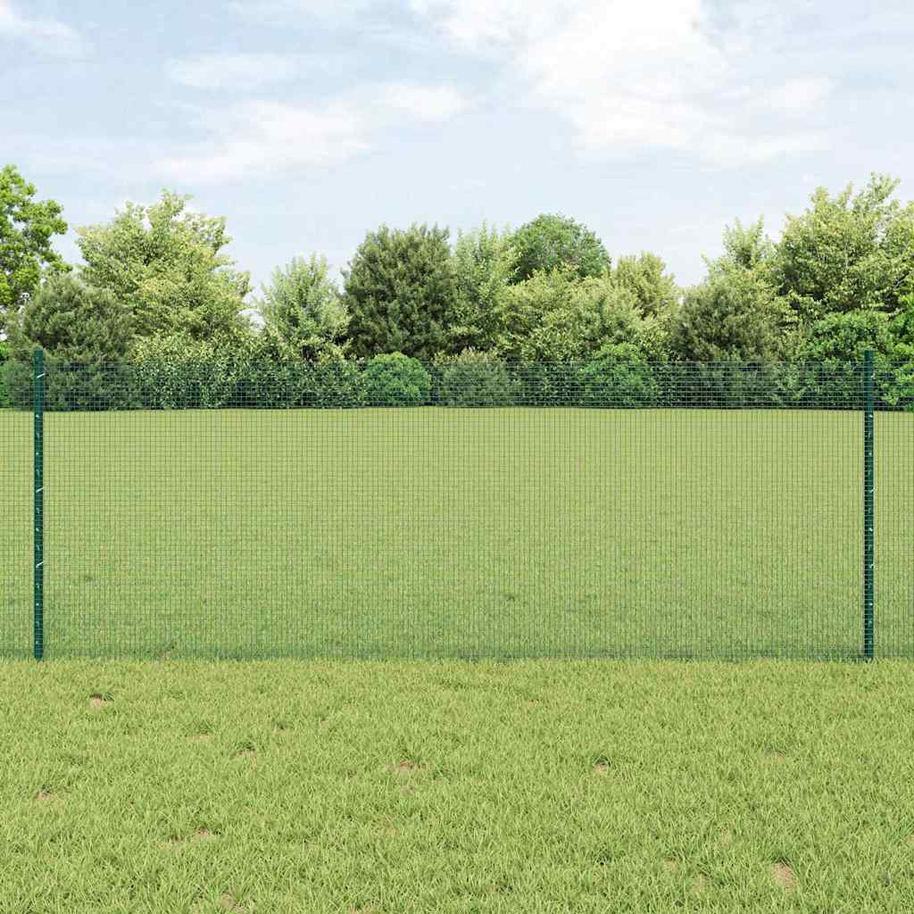 Svejsede trådhegn med stolper 50 x 0,8 m PVC-belagt stål Grøn