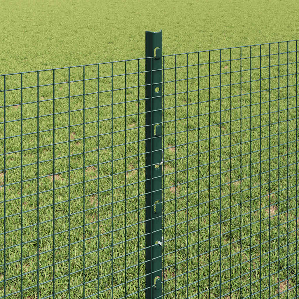 Svejsede trådhegn med stolper 50 x 0,8 m PVC-belagt stål Grøn