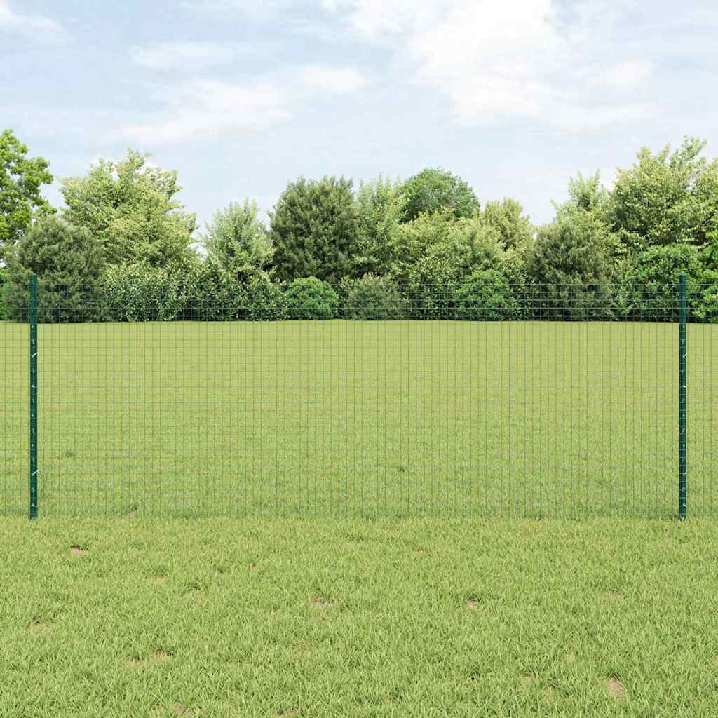 Svejsede trådhegn med stolper 50 x 0,8 m PVC-belagt stål Grøn