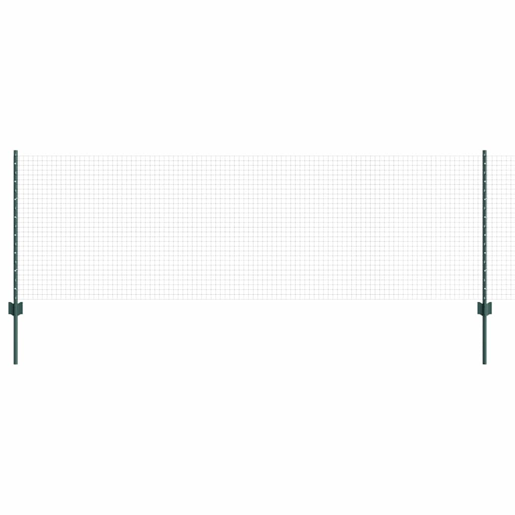 Svejsede trådhegn med stolper 50 x 0,8 m PVC-belagt stål Grøn