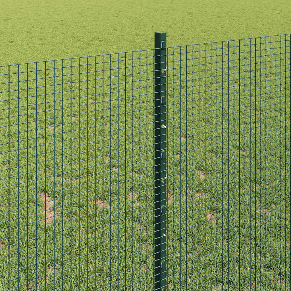 Svejsede trådhegn med stolper 50 x 1 m PVC-belagt stål Grøn