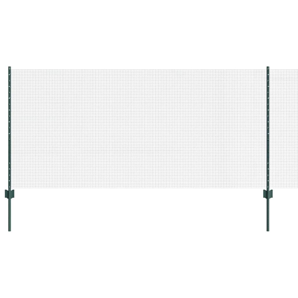 Svejsede trådhegn med stolper 50 x 1 m PVC-belagt stål Grøn