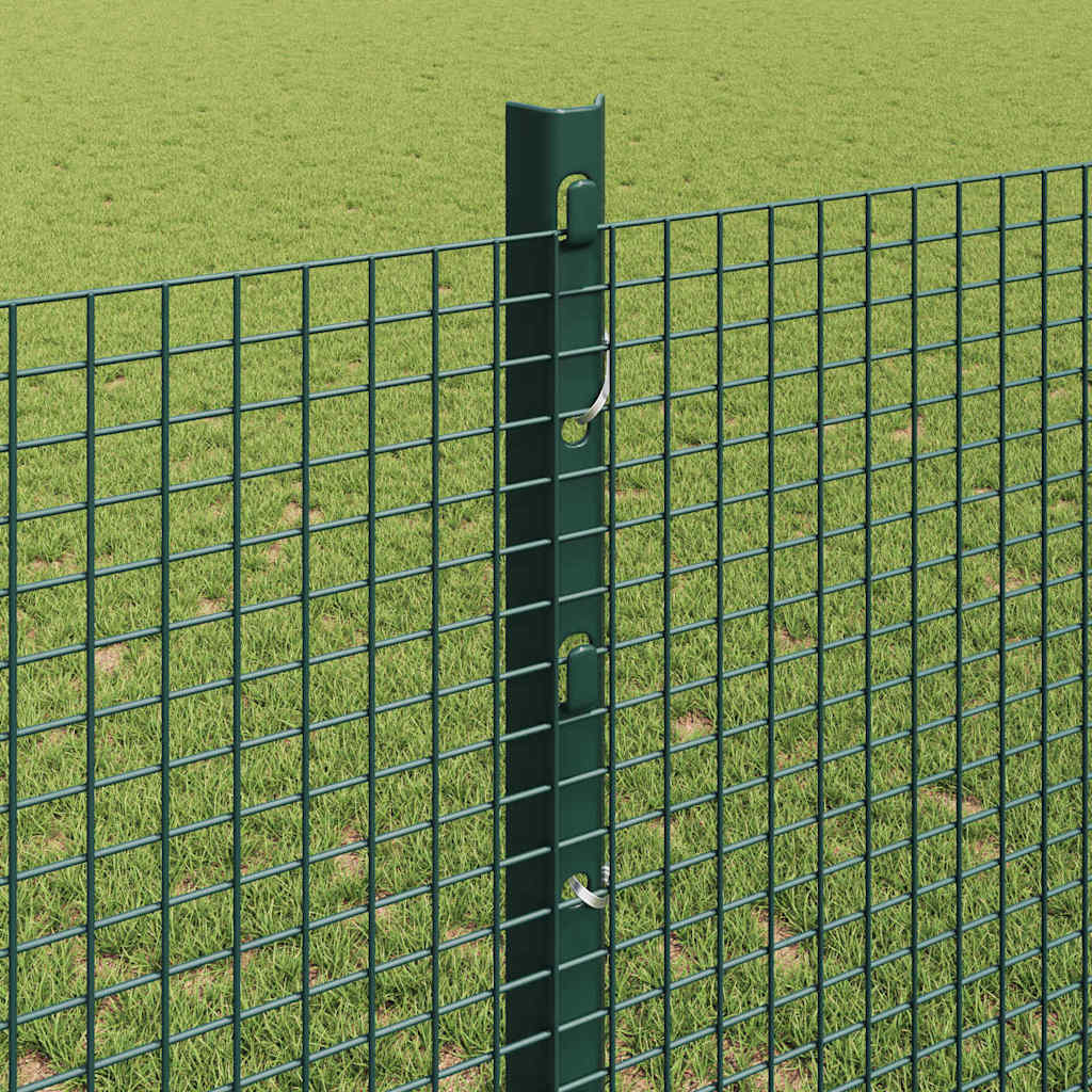 Svejsede trådhegn med stolper 50 x 1,2 m PVC-belagt stål Grøn