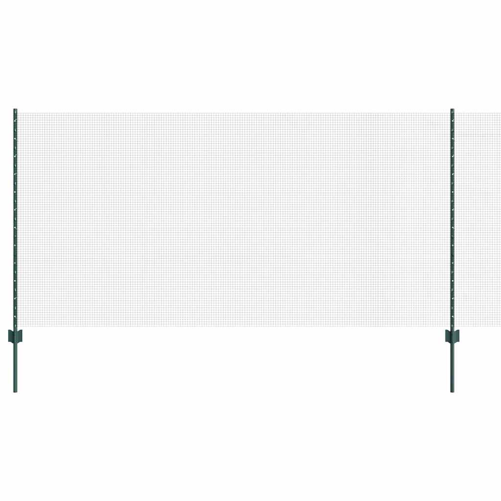 Svejsede trådhegn med stolper 50 x 1,2 m PVC-belagt stål Grøn