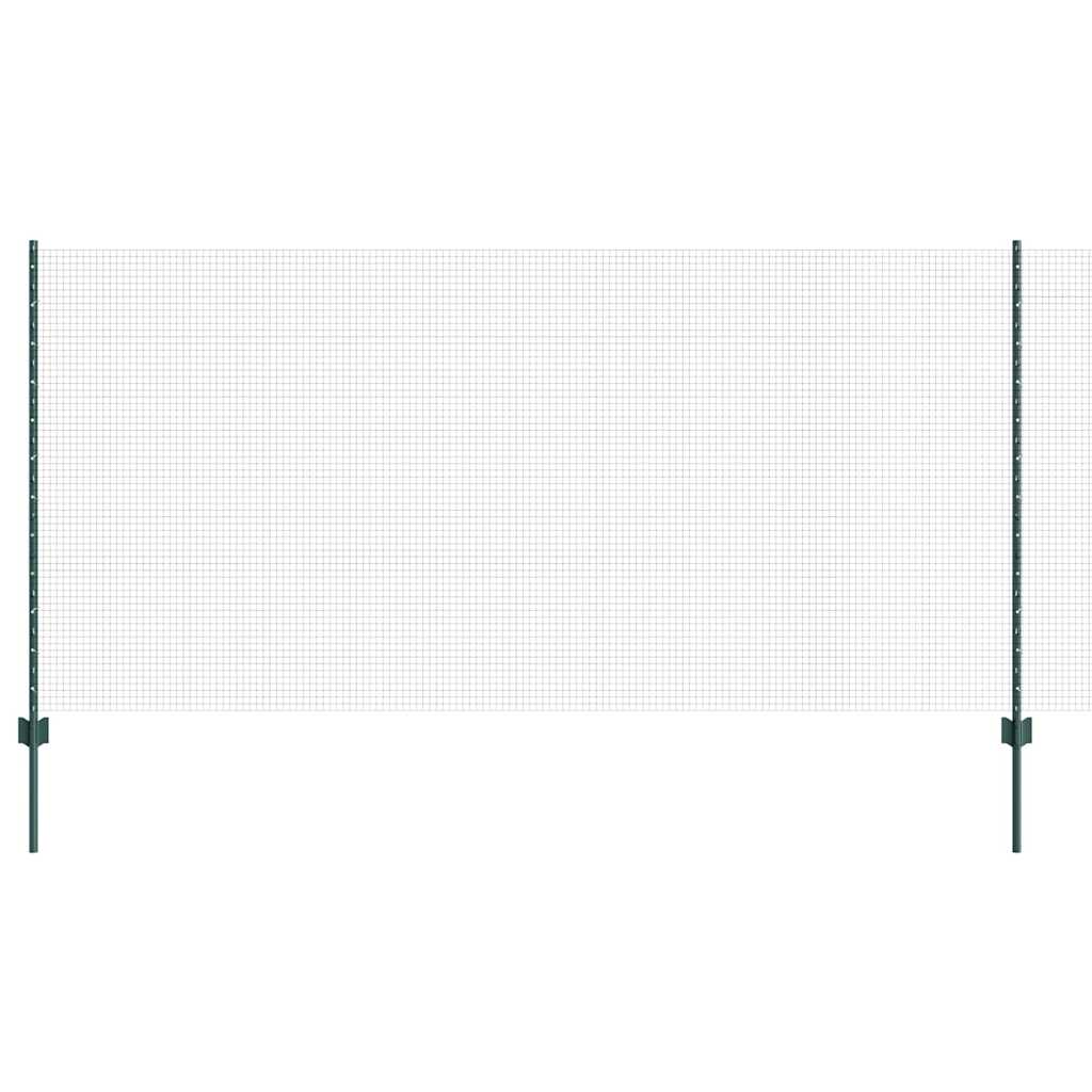 Svejsede trådhegn med stolper 50 x 1,2 m PVC-belagt stål Grøn