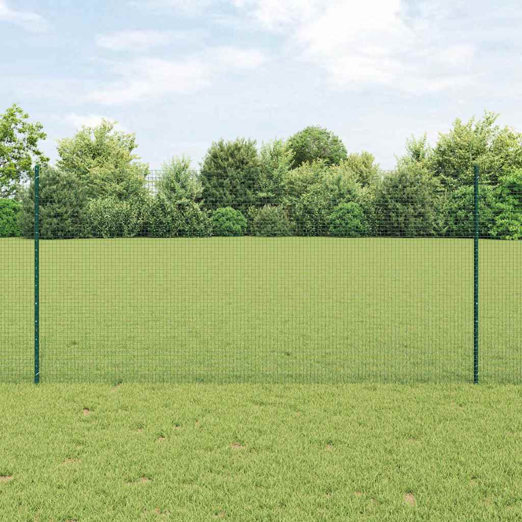 Svejsede trådhegn med stolper 50 x 1,2 m PVC-belagt stål Grøn