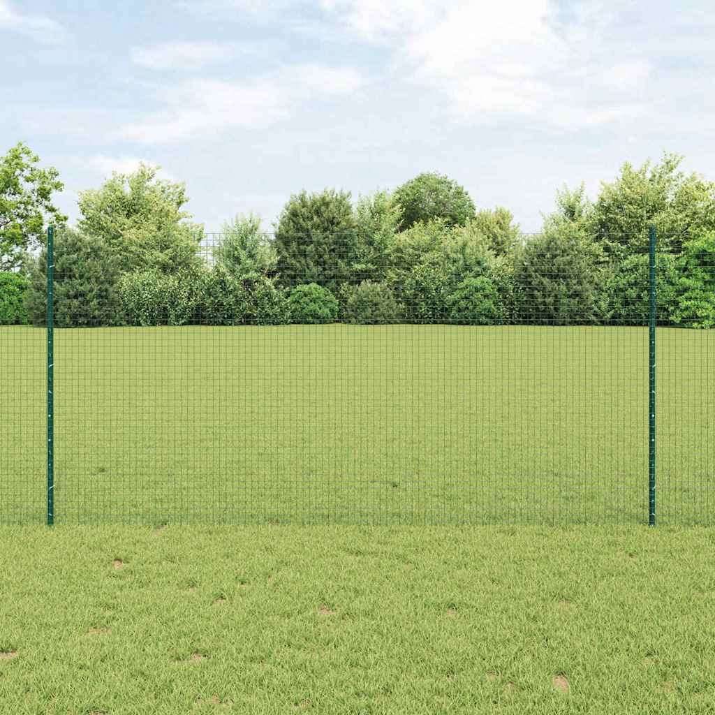 Svejsede trådhegn med stolper 50 x 1,2 m PVC-belagt stål Grøn