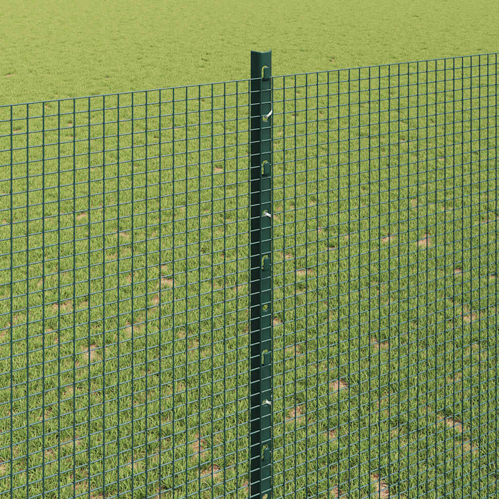 Svejsede trådhegn med stolper 50 x 1,4 m PVC-belagt stål Grøn