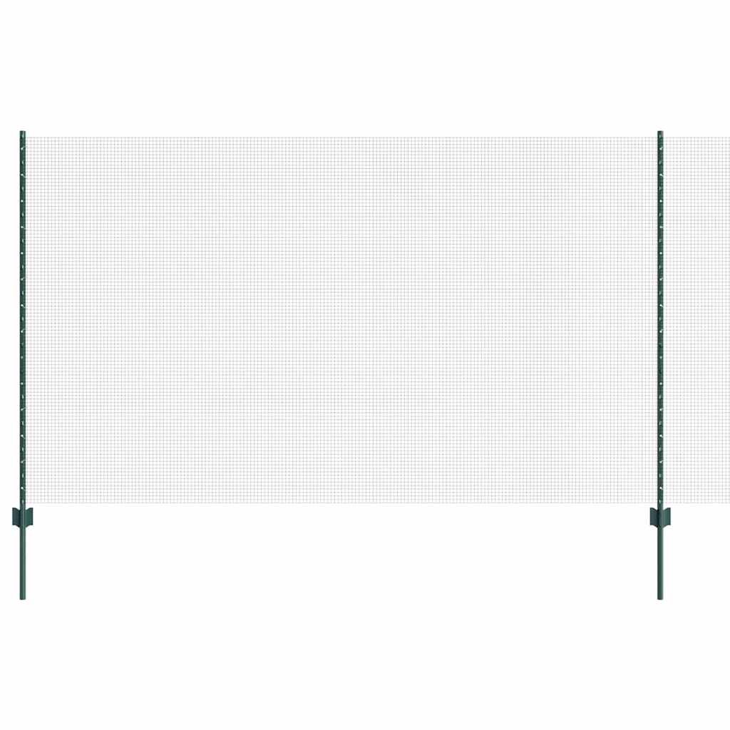 Svejsede trådhegn med stolper 50 x 1,4 m PVC-belagt stål Grøn