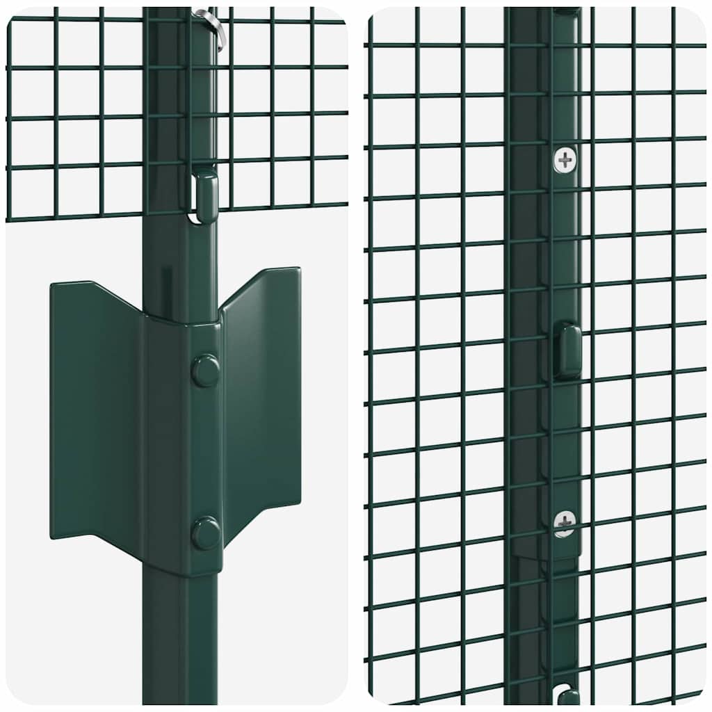Svejsede trådhegn med stolper 50 x 1,4 m PVC-belagt stål Grøn
