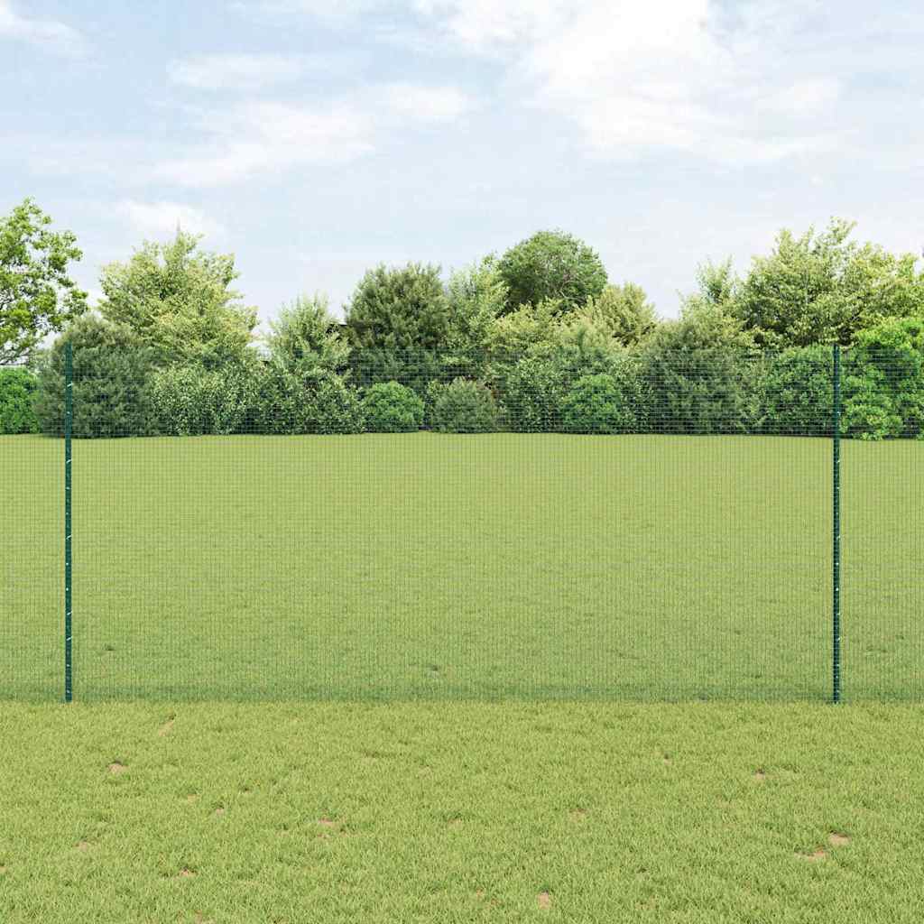Svejsede trådhegn med stolper 50 x 1,4 m PVC-belagt stål Grøn