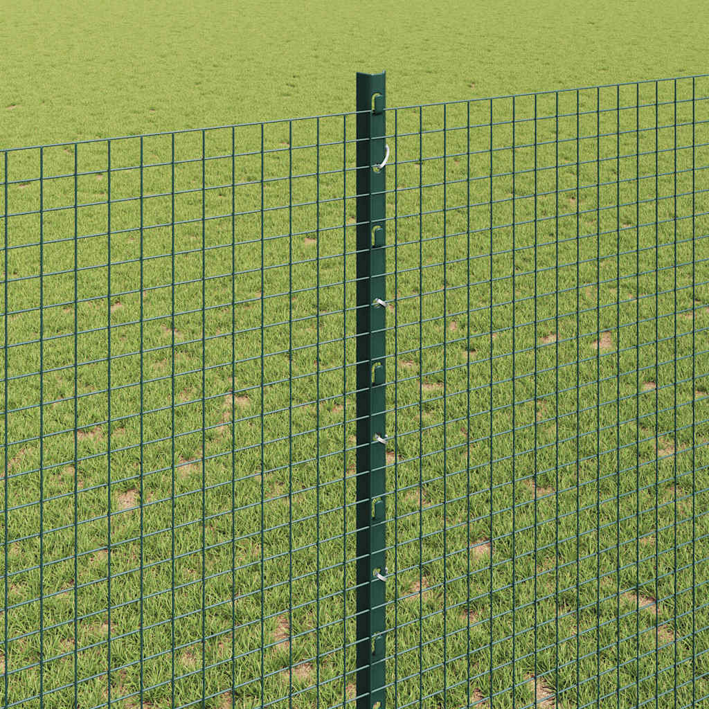 Svejsede trådhegn med stolper 50 x 1,4 m PVC-belagt stål Grøn