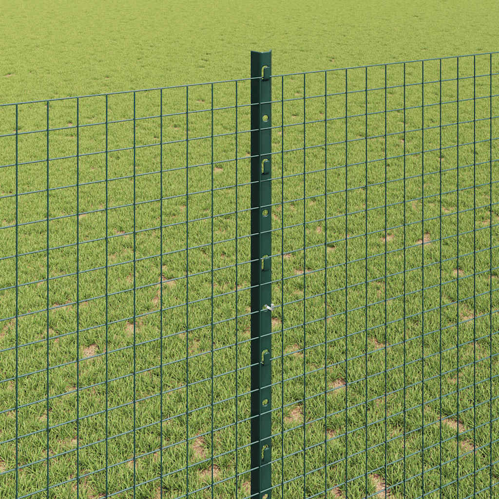 Svejsede trådhegn med stolper 50 x 1,4 m PVC-belagt stål Grøn