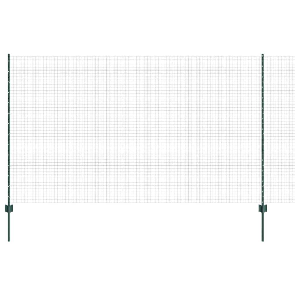 Svejsede trådhegn med stolper 50 x 1,4 m PVC-belagt stål Grøn