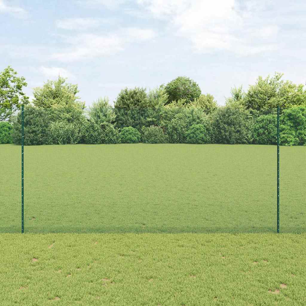 Svejsede trådhegn med stolper 50 x 1,5 m PVC-belagt stål Grøn