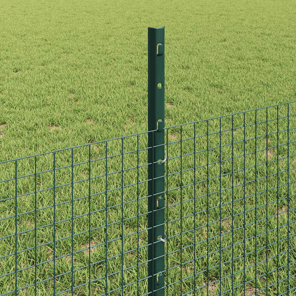 Svejsede trådhegn med stolper 100 x 0,5 m PVC-belagt stål Grøn