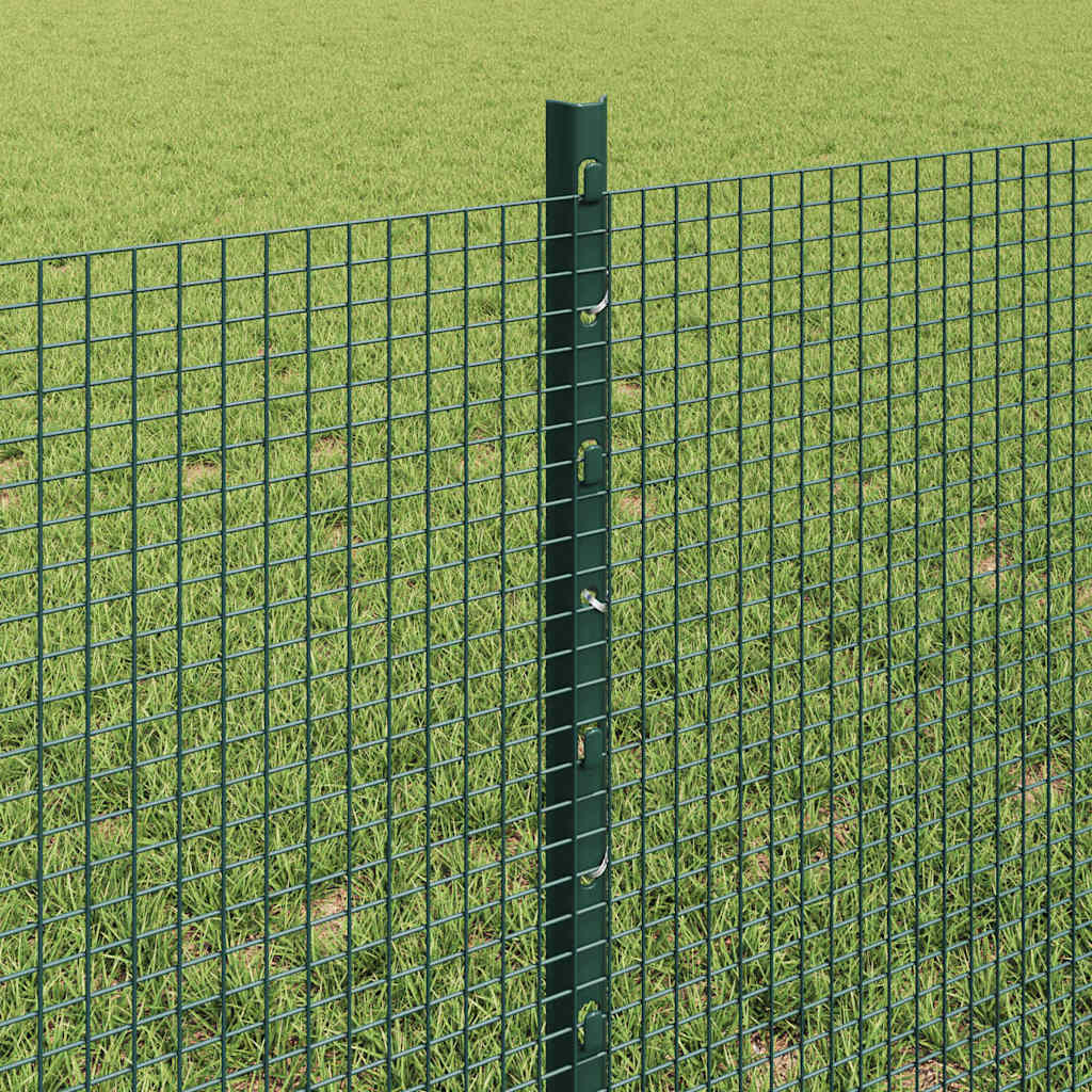 Svejsede trådhegn med stolper 100 x 0,6 m PVC-belagt stål Grøn