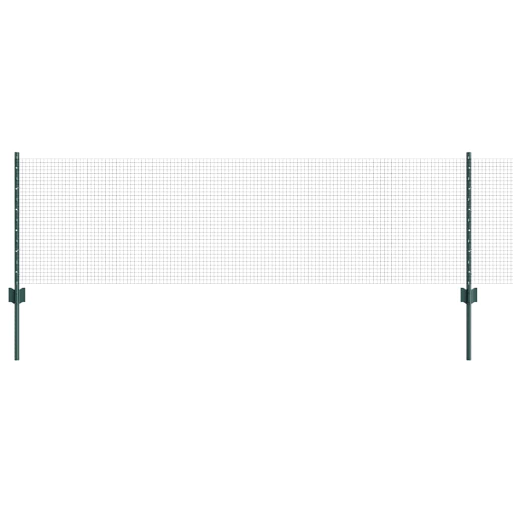 Svejsede trådhegn med stolper 100 x 0,6 m PVC-belagt stål Grøn
