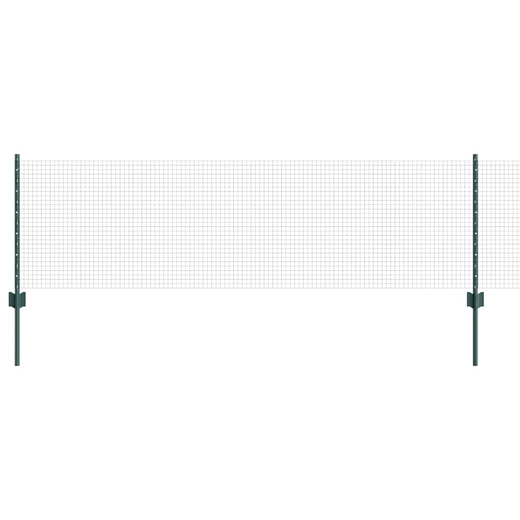 Svejsede trådhegn med stolper 100 x 0,6 m PVC-belagt stål Grøn
