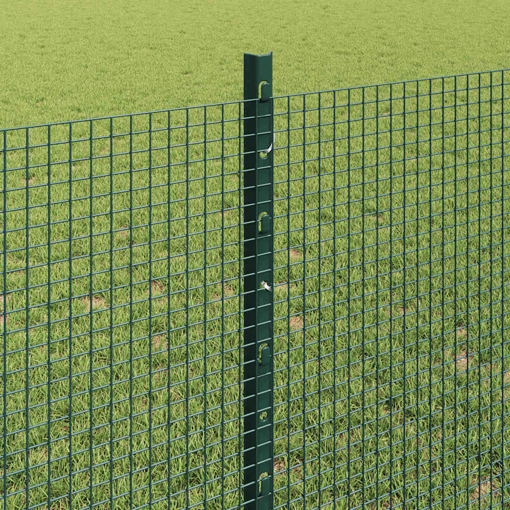 Svejsede trådhegn med stolper 100 x 0,8 m PVC-belagt stål Grøn