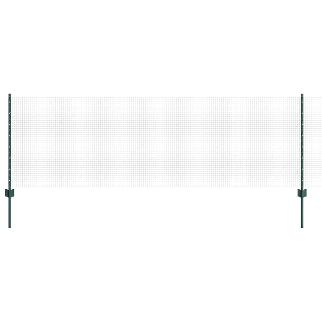 Svejsede trådhegn med stolper 100 x 0,8 m PVC-belagt stål Grøn