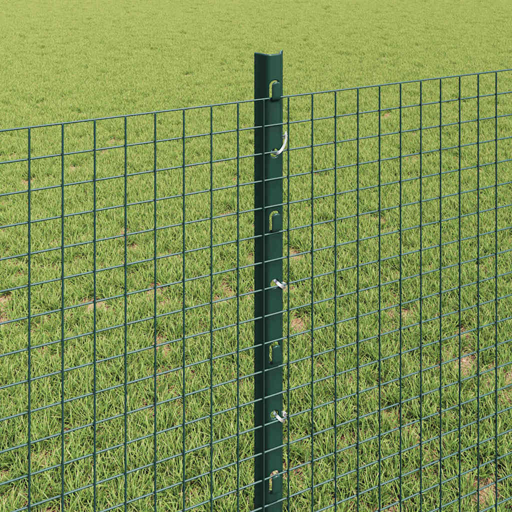 Svejsede trådhegn med stolper 100 x 0,8 m PVC-belagt stål Grøn