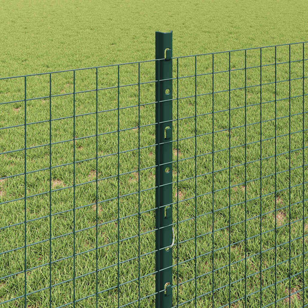 Svejsede trådhegn med stolper 100 x 0,8 m PVC-belagt stål Grøn