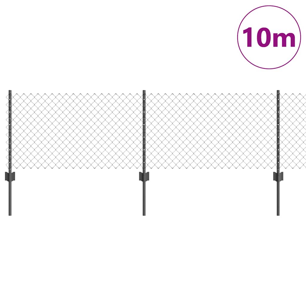 Svejsede trådhegn med stolper 10 x 0,4 m PVC-belagt stål Grå
