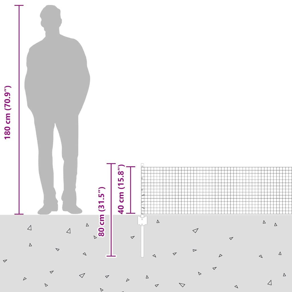 Svejsede trådhegn med stolper 10 x 0,4 m PVC-belagt stål Grå