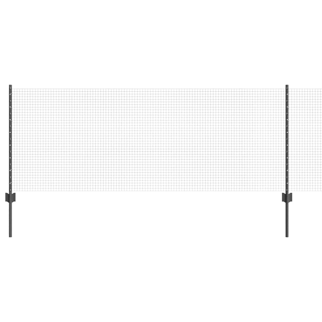 Svejsede trådhegn med stolper 10 x 0,8 m PVC-belagt stål Grå