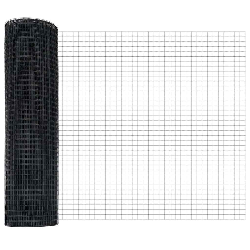 Svejsede trådhegn med stolper 10 x 0,8 m PVC-belagt stål Grå