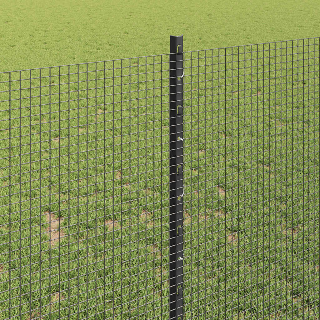 Svejsede trådhegn med stolper 10 x 1 m Galvaniseret stål Grå